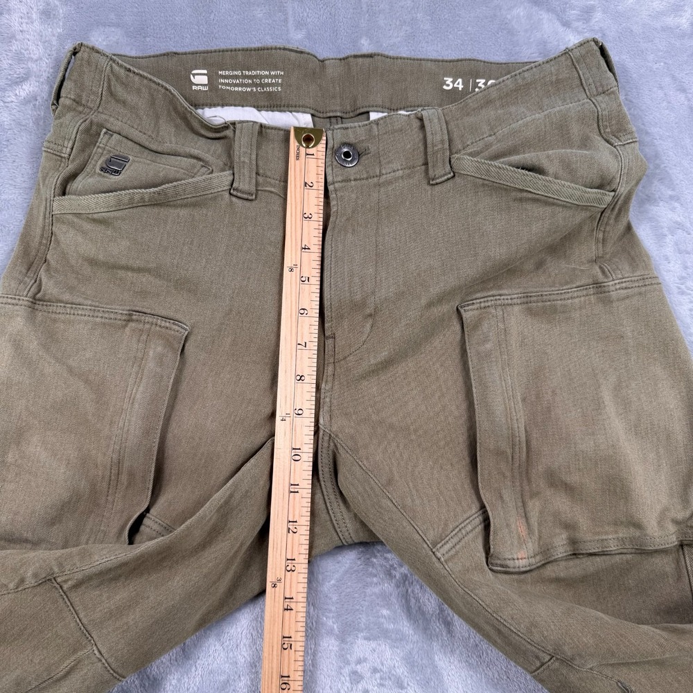 G-Star Raw Skinny Cargo Pants Men's 34x36 Green Tactical Utility Zip Pkt 3D - Picture 4 of 13